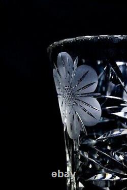Antique Corset American Brillian ABP Floral Design Deep Cut Crystal Glass Vase