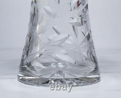 Antique Corset American Brilliant ABP Floral Design Deep Cut Crystal Glass Vase