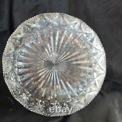 Antique Cut Glass Crystal Vase Cool Shape Some Cloudiness Abp Antique
