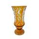 Antique Czech Bohemian Art Deco 1930's Amber/yellow-cut-to-clear 10 Glass Vase