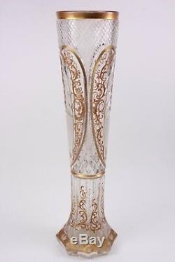 Antique French Cut Glass and Gold Gilt St Louis Vase Circa 1900