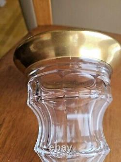 Antique Georgian Style Panel Cut Crystal Glass Vase Wide Gold Encrusted Band