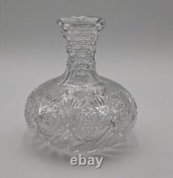 Antique HAWKES AMERICAN BRILLIANT CUT ABP CRYSTAL CARAFE VASE Signed