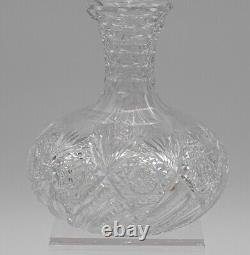 Antique HAWKES AMERICAN BRILLIANT CUT ABP CRYSTAL CARAFE VASE Signed