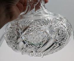 Antique HAWKES AMERICAN BRILLIANT CUT ABP CRYSTAL CARAFE VASE Signed