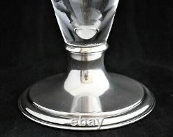 Antique Hawkes Sterling Silver mounted Cut Glass Crystal Vase 11.5 Tall S1219