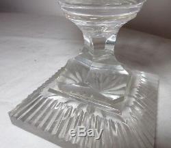 Antique Queen lace cut clear crystal glass ornate flower urn vase brilliant