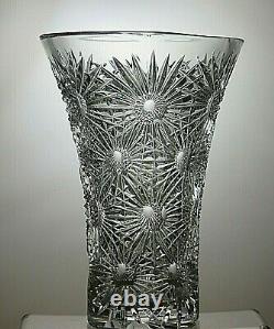 Antique Rare Lead Crystal Cut Glass Unique Vase 7 7/8 Tall