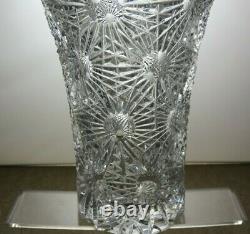 Antique Rare Lead Crystal Cut Glass Unique Vase 7 7/8 Tall
