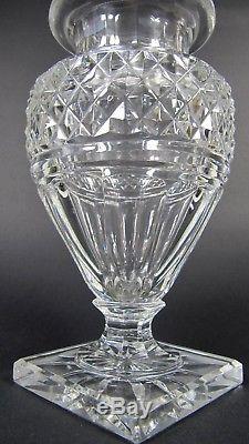 Antique SAINT LOUIS French Crystal Medicis Vase Diamond Cut Footed Signed