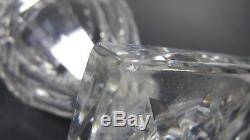 Antique SAINT LOUIS French Crystal Medicis Vase Diamond Cut Footed Signed