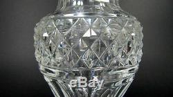 Antique SAINT LOUIS French Crystal Model EMPIRE Vase Diamond Cut Footed Signed