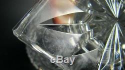 Antique SAINT LOUIS French Crystal Model EMPIRE Vase Diamond Cut Footed Signed