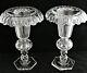 Antique Set 2 French Style Cut Crystal Val St Lambert Large Vases Urns Pair