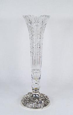 Antique Sterling Silver Crystal Cut Glass Vase Steiff