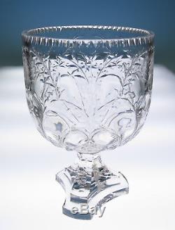 Antique Stevens & William English Cut Crystal Vase Glass Bowl American Brilliant