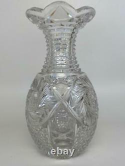 Antique Victorian American Brilliant Glass ABP Cut Crystal Console Baluster Vase