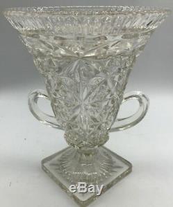 Antique Victorian Cut Glass Crystal Urn Shaped Vase MUST SEE
