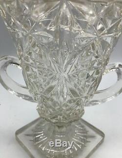 Antique Victorian Cut Glass Crystal Urn Shaped Vase MUST SEE
