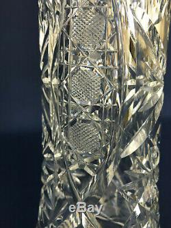 Antique Victorian / Edwardian AMERICAN BRILLIANT cut crystal vase 1890s 1900s