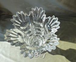 Antique Victorian Lens Cut Crystal Celery Vase on Stand, h 29cm, Very Heavy