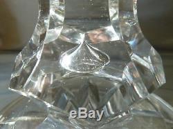 Antique Victorian Lens Cut Crystal Celery Vase on Stand, h 29cm, Very Heavy