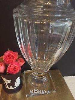 Antique Vintage St. Lambert Cut Crystal Vase Statue Urn