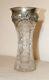 Antique Ornate Sterling Silver Queen Lace Hand Cut Crystal Flower Vase Brilliant