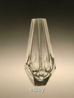 Art Deco Crystal Clear Cut to Facet Glass Vase Hoffmann Faceted Bohemian Decor