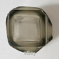 Art Deco Czech Modernist Bohemian Cut Crystal Glass Vase Probably Karl Palda