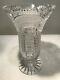 Brilliant Vase Cut Glass Crystal Large Heavy Intricate Patterns 10 Tall