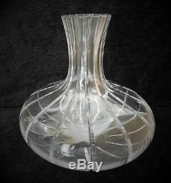 Baccarat Brick Cut Crystal Carafe Vase Decanter