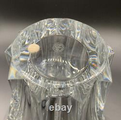Baccarat Brigitte Crystal Large Vase 9.75 France Signed Vertical Cut Flared