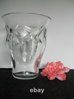 Baccarat Crystal Floral Flower Vase X-Cross Cuts France