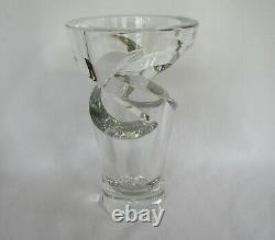 Baccarat Crystal TORANDO Cut Out Clear Spiral Vase 9 France 2103220 Gorgeous