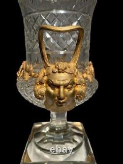 Baccarat Cut crystal vasiform vase with gilt bronze hand chased mounts
