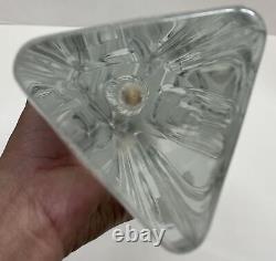 Baccarat France Crystal Clear Rose Bud Vase Triangular Cut 13 Tall