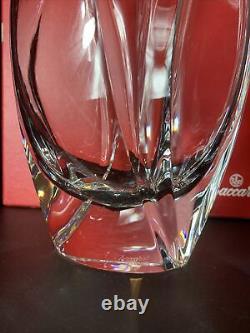 Baccarat R. Rigot Giverny Clear Super Heavy Large Crystal Vase With Original Box