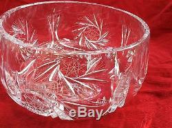 Bavarian Cut Crystal Vase and Fruit Bowl Set German Quality Leaded Vintage