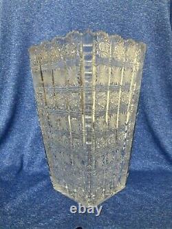 Beautiful Antique Hand Cut Crystal Square Vase
