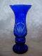 Beautiful Collectible Cobalt Blue Blown Glass Cut-to-clear Crystal Vase
