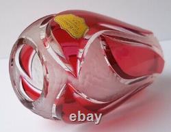 Beautiful Crystal Glass Vase Kk ZWIESEL Original Tag Hand Cut Um 1960 L839