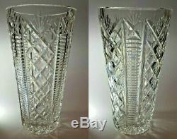 Beautiful Cut Crystal Heavy Waterford Clare Flower Vase 10 Tall