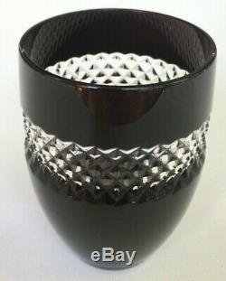 Beautiful John Rocha For Waterford Small Cut Crystal Black Vase