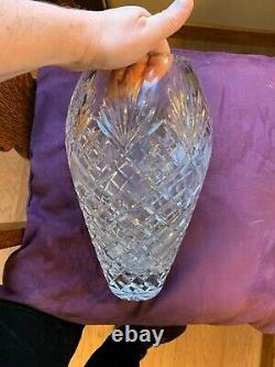 Beautiful Large Unique Cut Glass Crystal Vase With Free Shipping