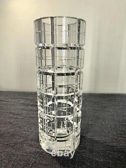 Beautiful Modern Geometric Cut WEDGWOOD Crystal Vase 10x4 Great Gift For Wives