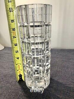 Beautiful Modern Geometric Cut WEDGWOOD Crystal Vase 10x4 Great Gift For Wives
