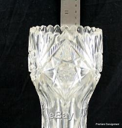 Beautiful Vintage ABP American Brilliant Corset Vase Cut Crystal 10.5 Tall