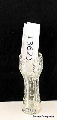 Beautiful Vintage ABP American Brilliant Corset Vase Cut Crystal 10.5 Tall