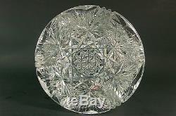 Beautiful Vintage Cut Crystal Glass Vase Artist Signed